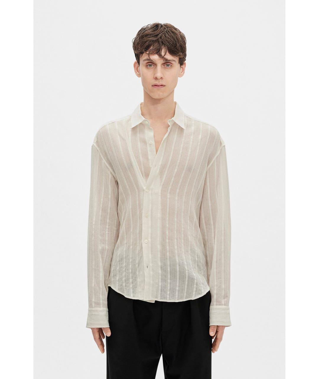 ANN DEMEULEMEESTER Бежевая хлопко-шерстяная кэжуал рубашка, фото 2