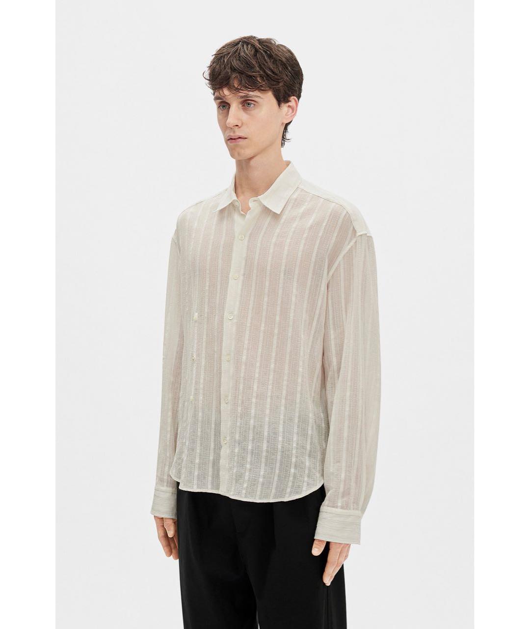 ANN DEMEULEMEESTER Бежевая хлопко-шерстяная кэжуал рубашка, фото 3