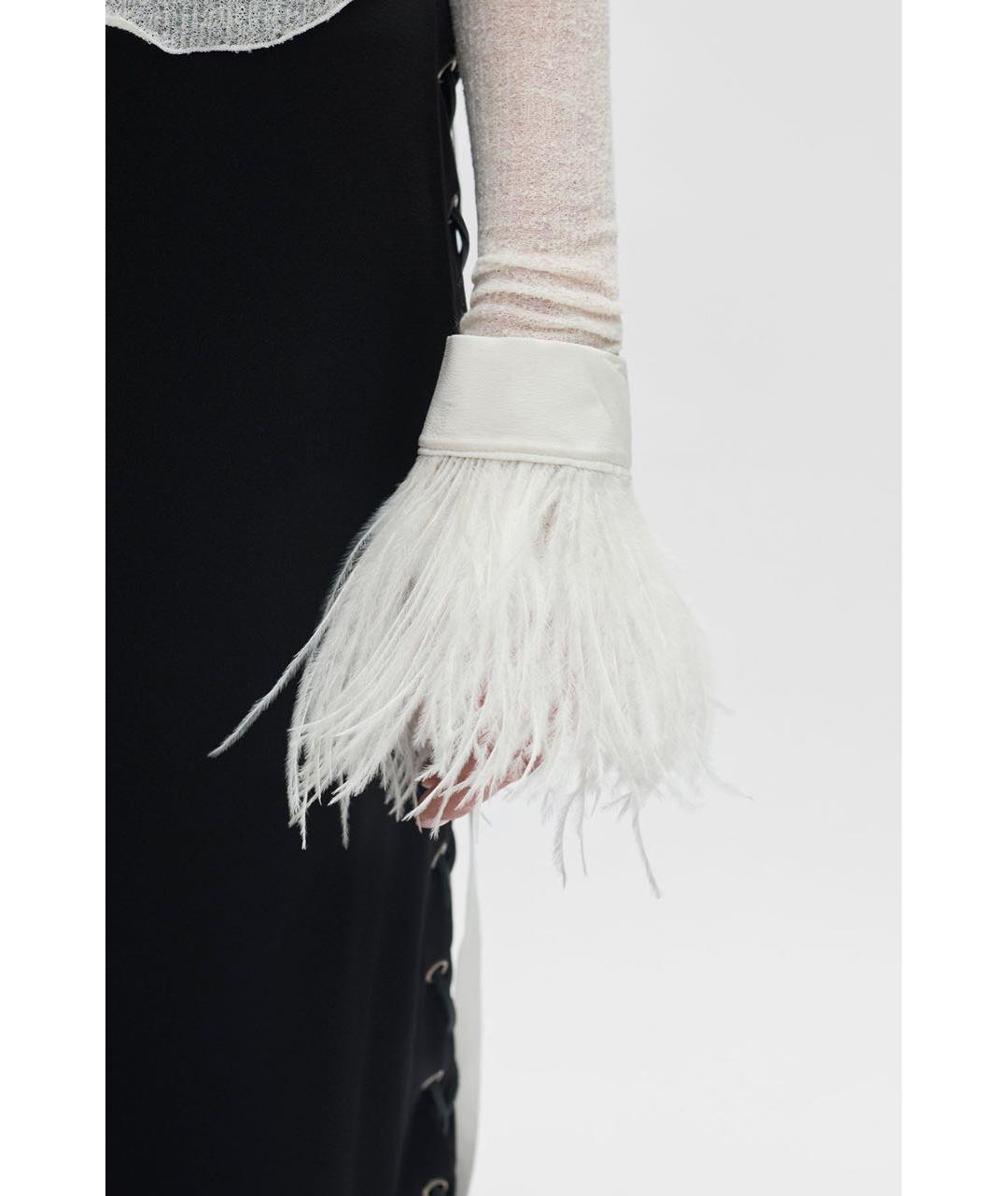 ANN DEMEULEMEESTER Белые шелковые митенки, фото 3