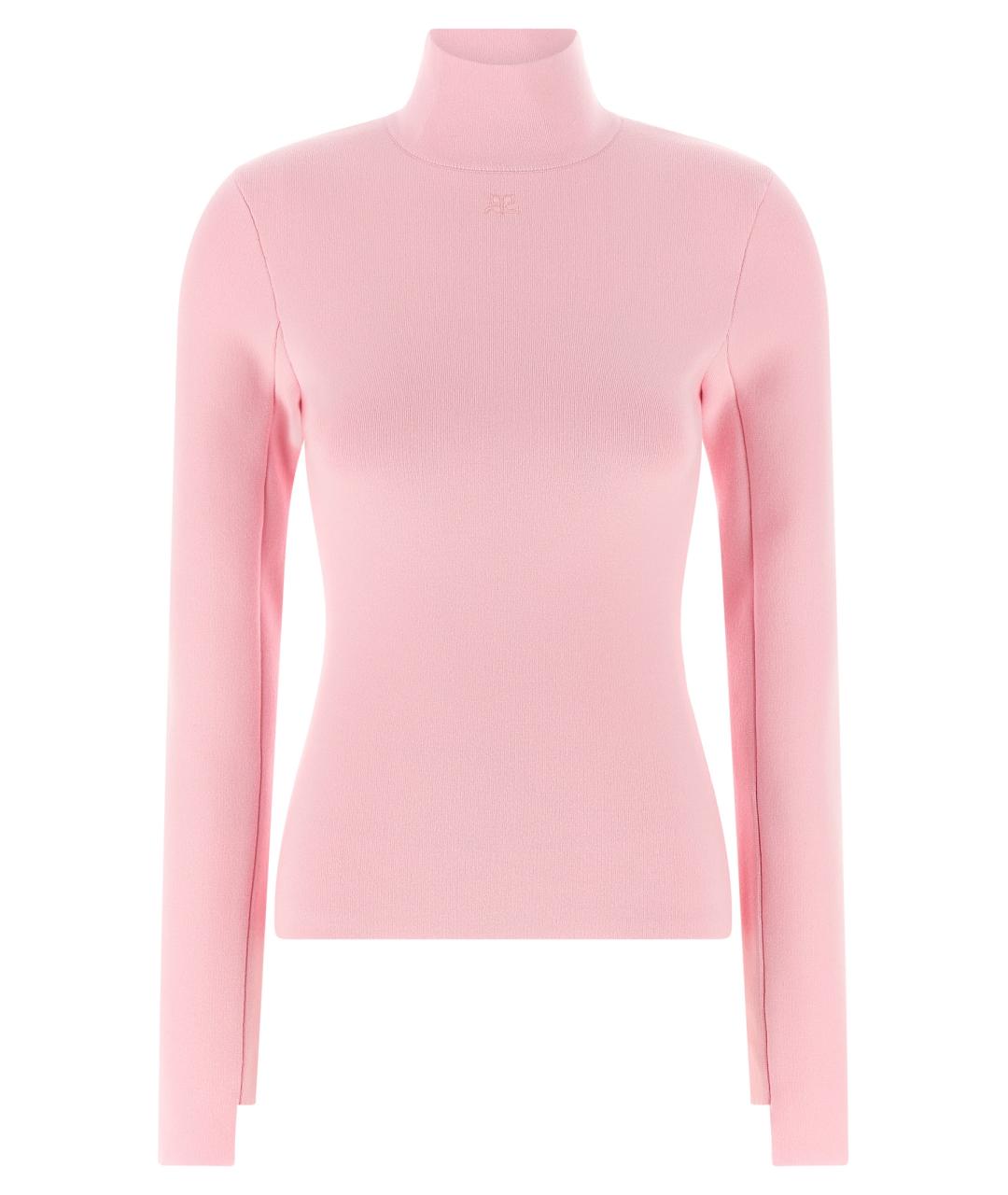 COURREGES Розовая вискозная водолазка, фото 1