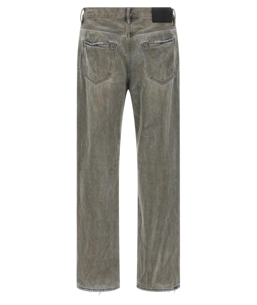 PURPLE Серые хлопковые прямые джинсы, фото 2