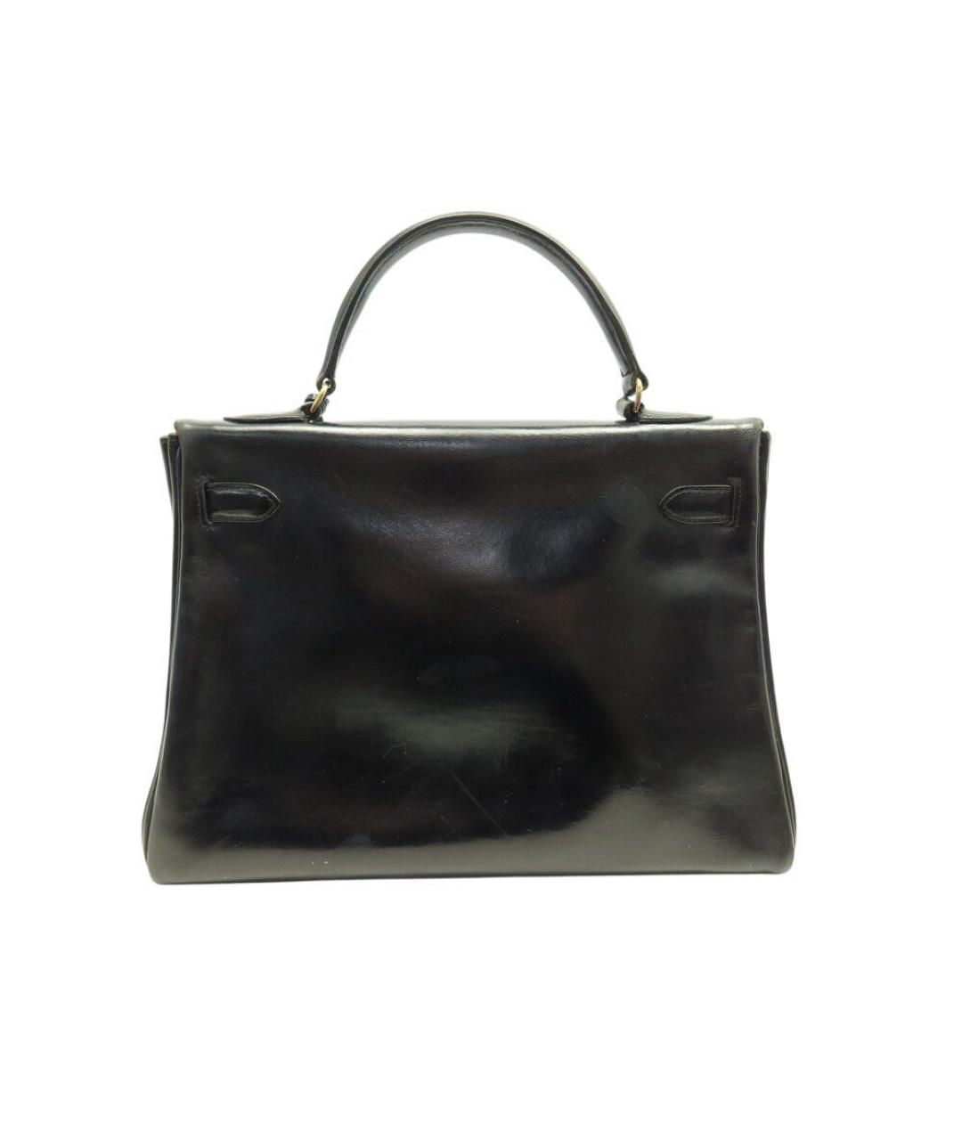 HERMES Черная кожаная сумка с короткими ручками, фото 2