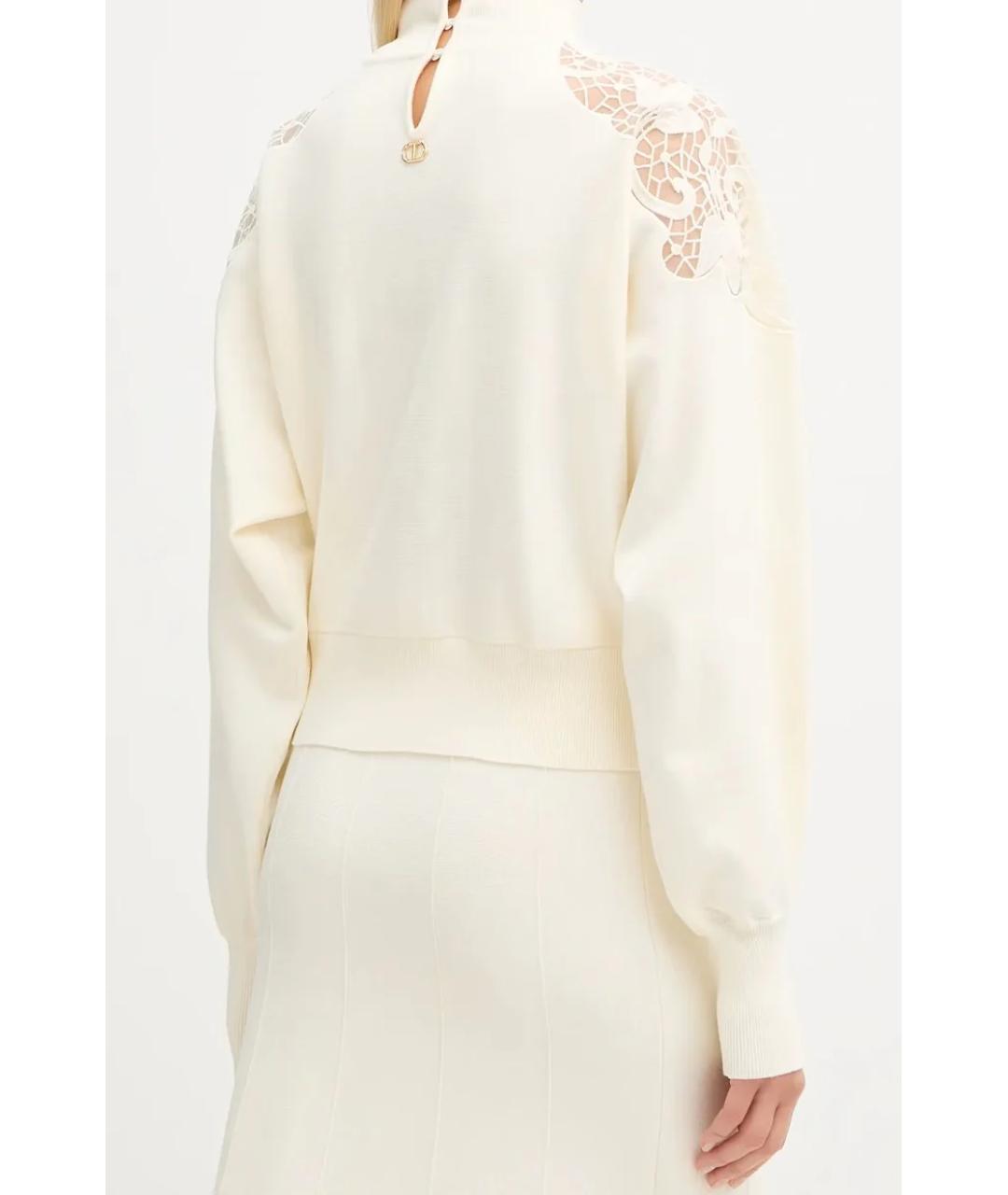 TWIN-SET Белый вискозный кардиган, фото 6