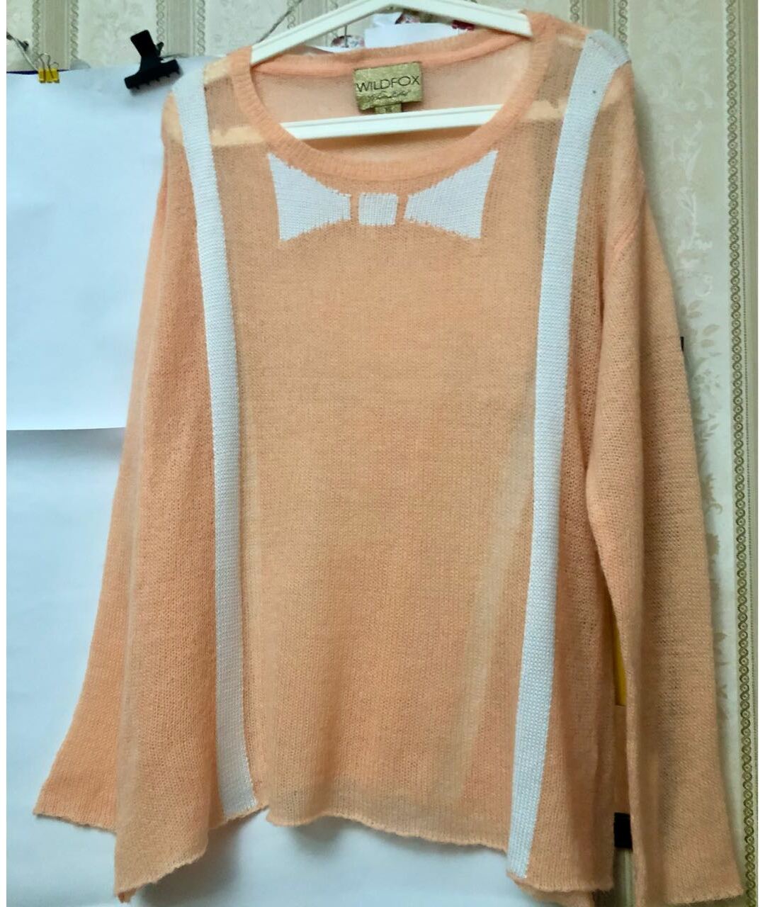 WILDFOX Оранжевый шерстяной джемпер / свитер, фото 5