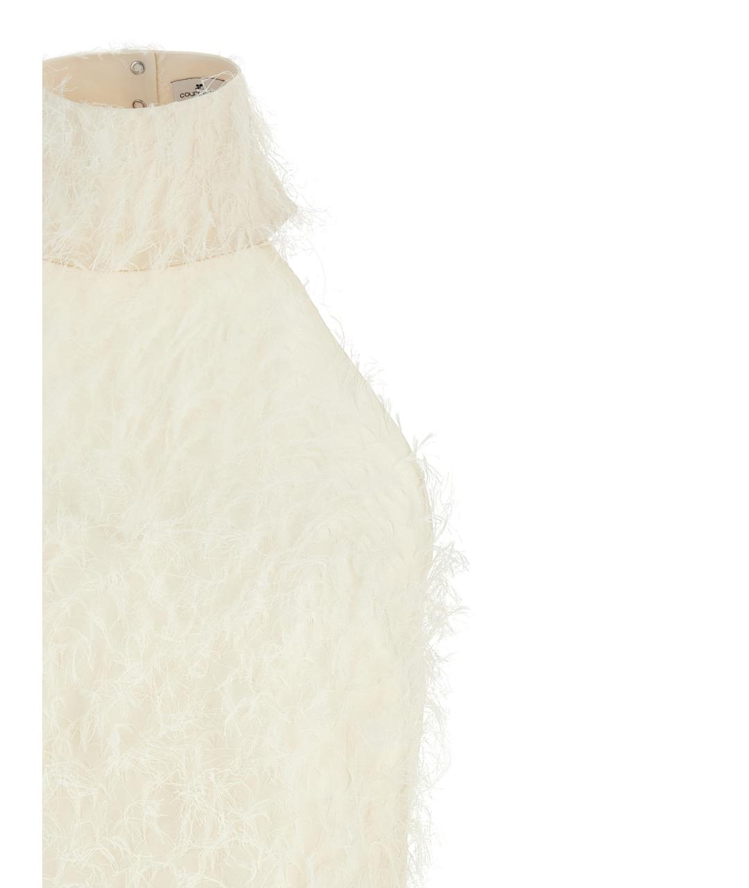 COURREGES Белое ацетатное коктейльное платье, фото 3