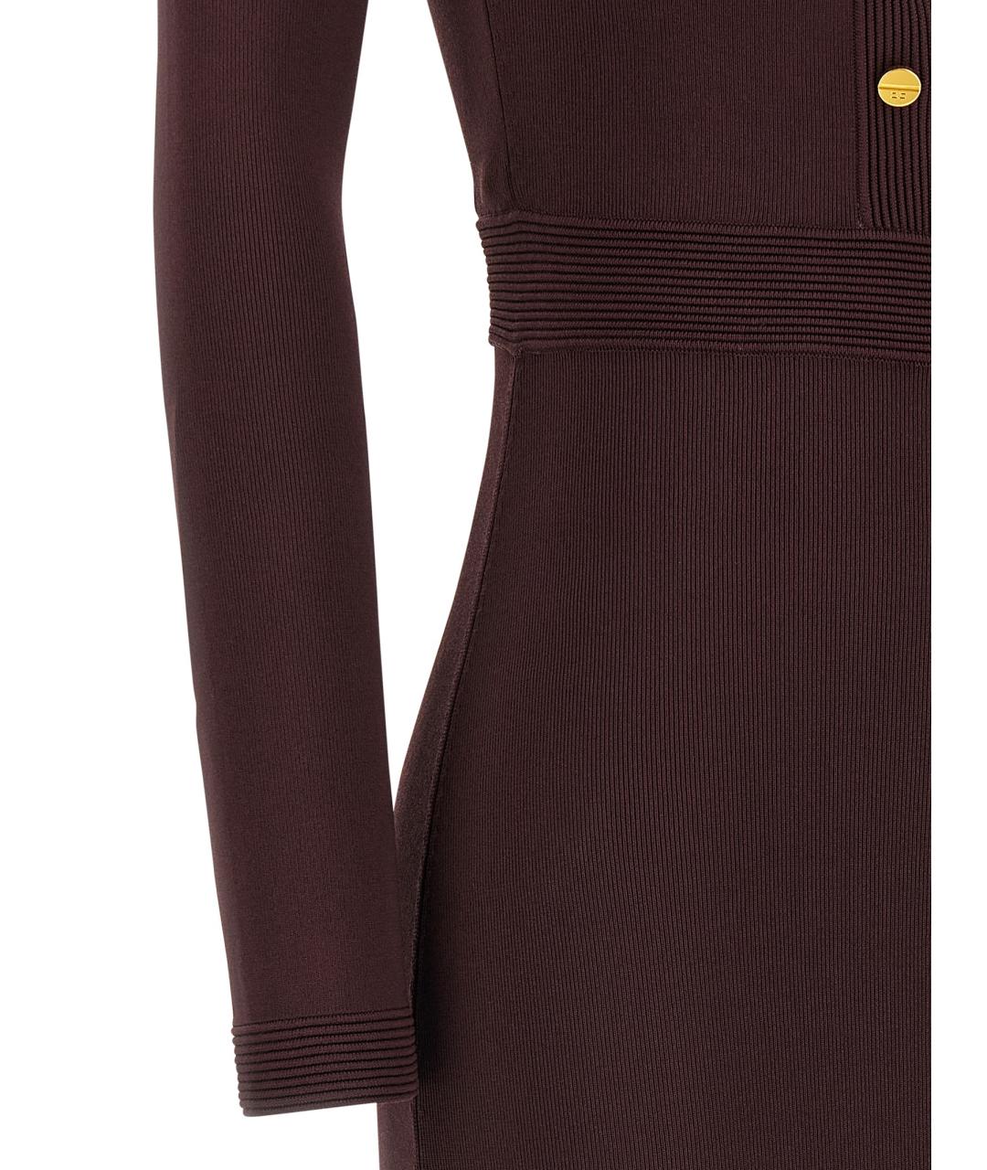 ELISABETTA FRANCHI Бордовая вискозная юбка макси, фото 4