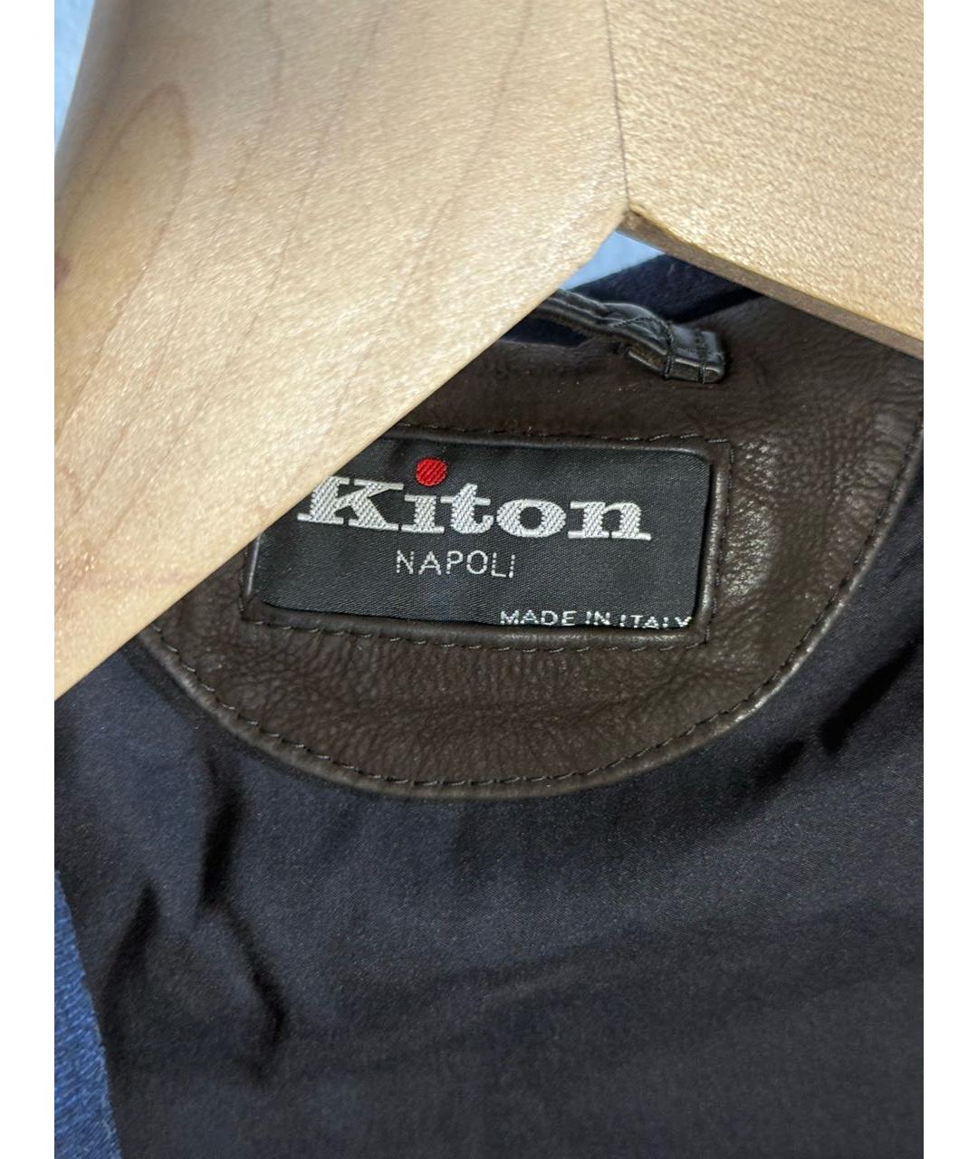 KITON Темно-синяя хлопковая куртка, фото 3