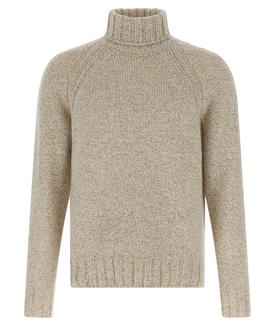 ZEGNA Бежевый кашемировый джемпер / свитер, фото 1