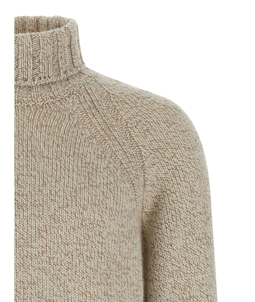 ZEGNA Бежевый кашемировый джемпер / свитер, фото 3