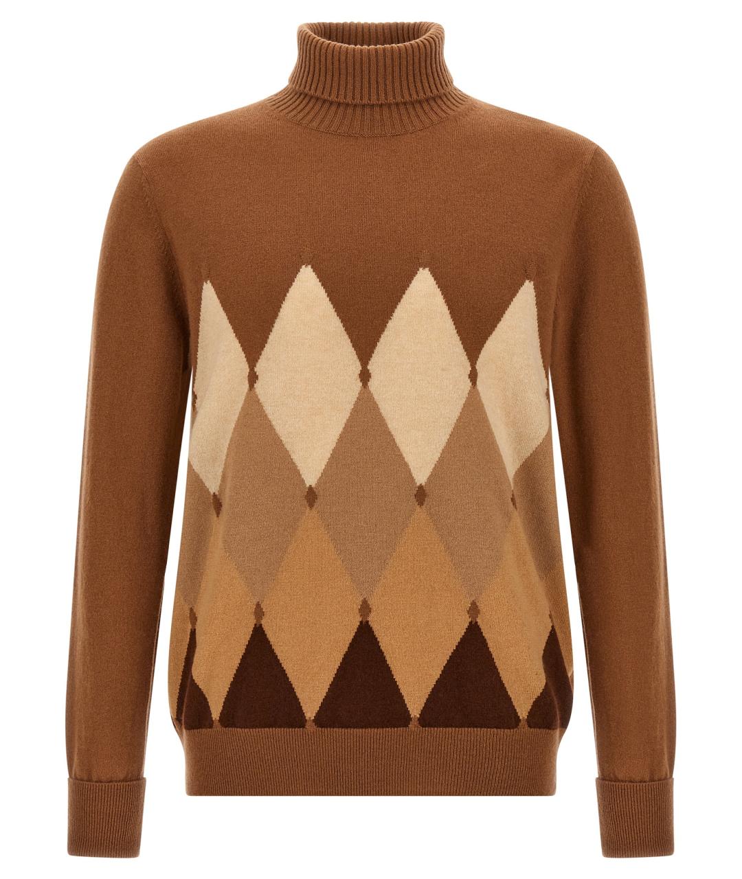 BALLANTYNE Коричневый кашемировый джемпер / свитер, фото 1