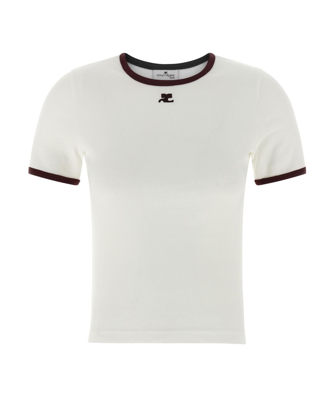 COURREGES Белая хлопковая футболка, фото 1