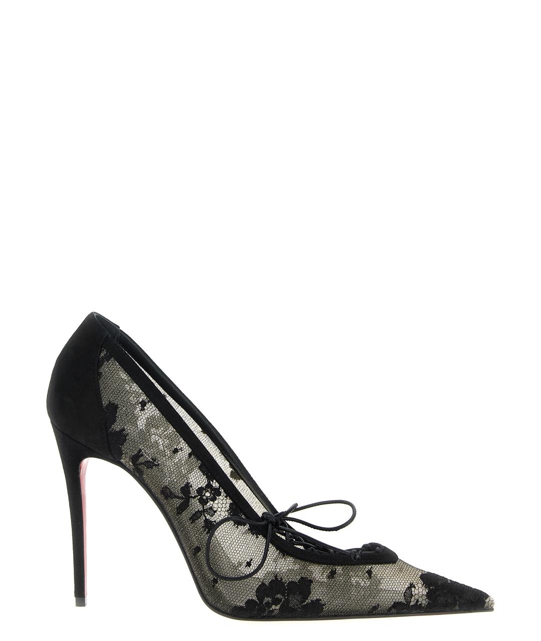 CHRISTIAN LOUBOUTIN Черные текстильные туфли, фото 1