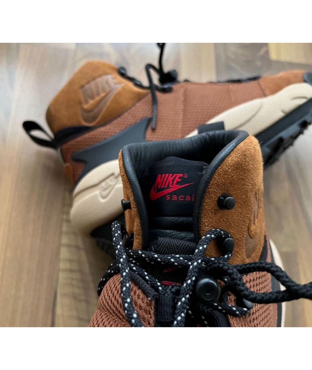 NIKE Коричневые кожаные высокие ботинки, фото 5