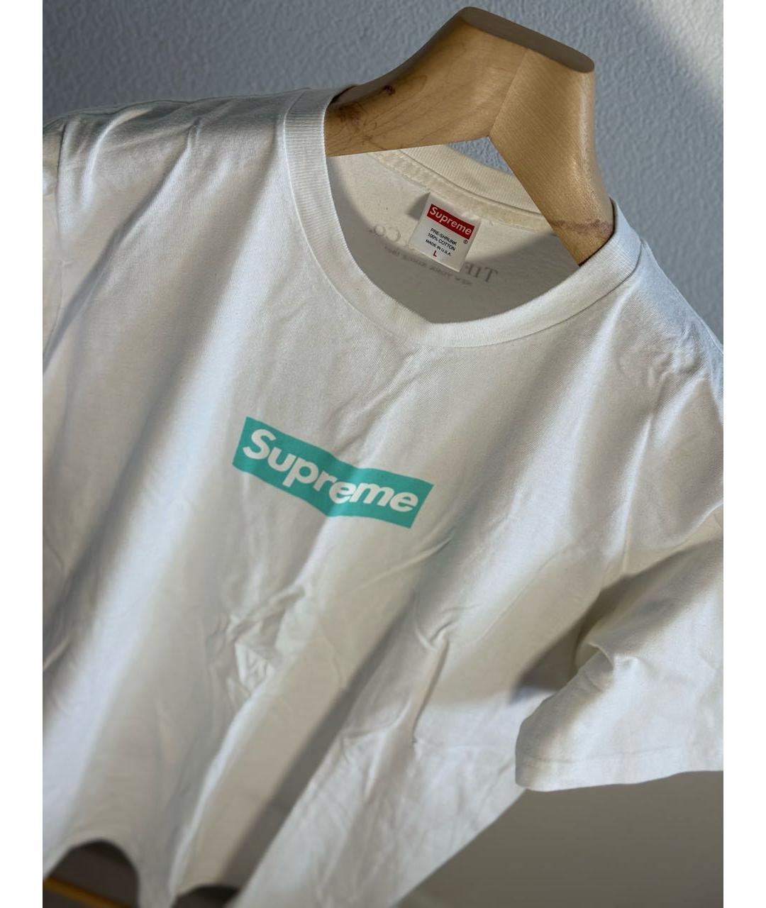 SUPREME Белая хлопковая футболка, фото 3