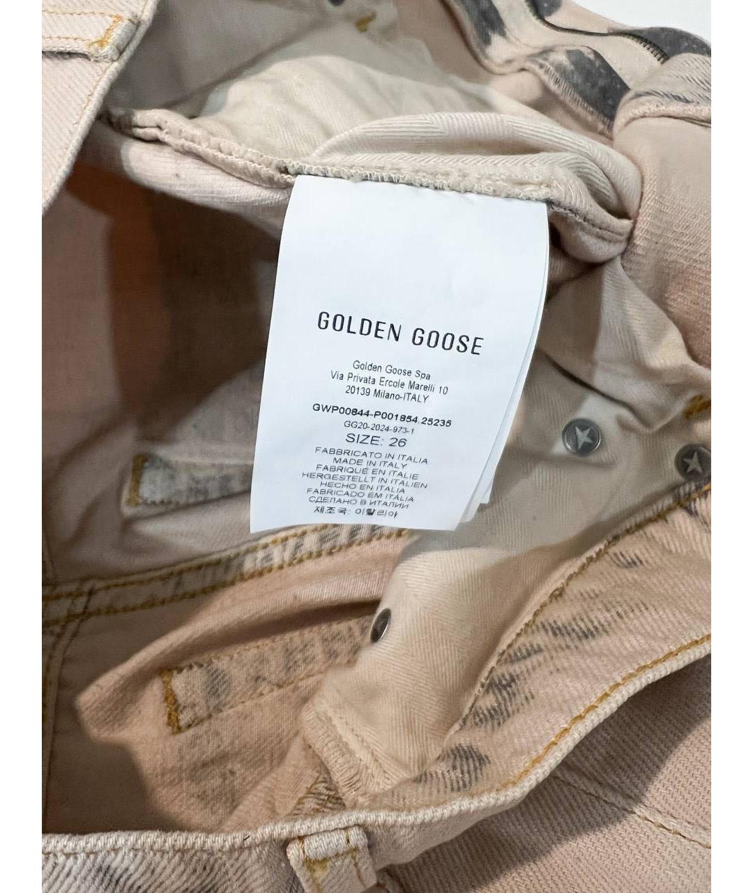 GOLDEN GOOSE DELUXE BRAND Розовые хлопковые прямые джинсы, фото 5