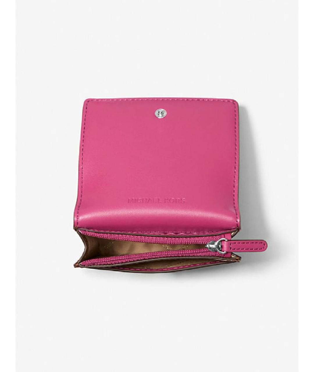 MICHAEL KORS Розовый кожаный кошелек, фото 3