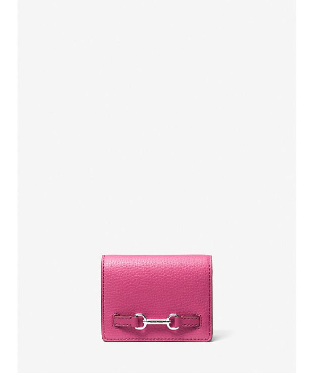 MICHAEL KORS Розовый кожаный кошелек, фото 9