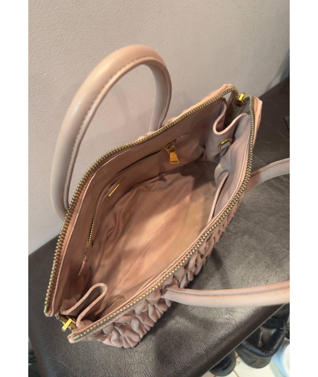 MIU MIU Розовая кожаная сумка тоут, фото 5