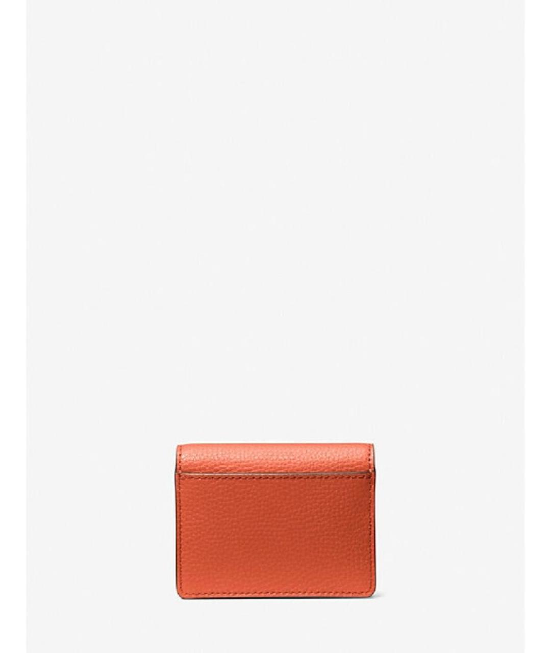 MICHAEL KORS Оранжевый кожаный кошелек, фото 2
