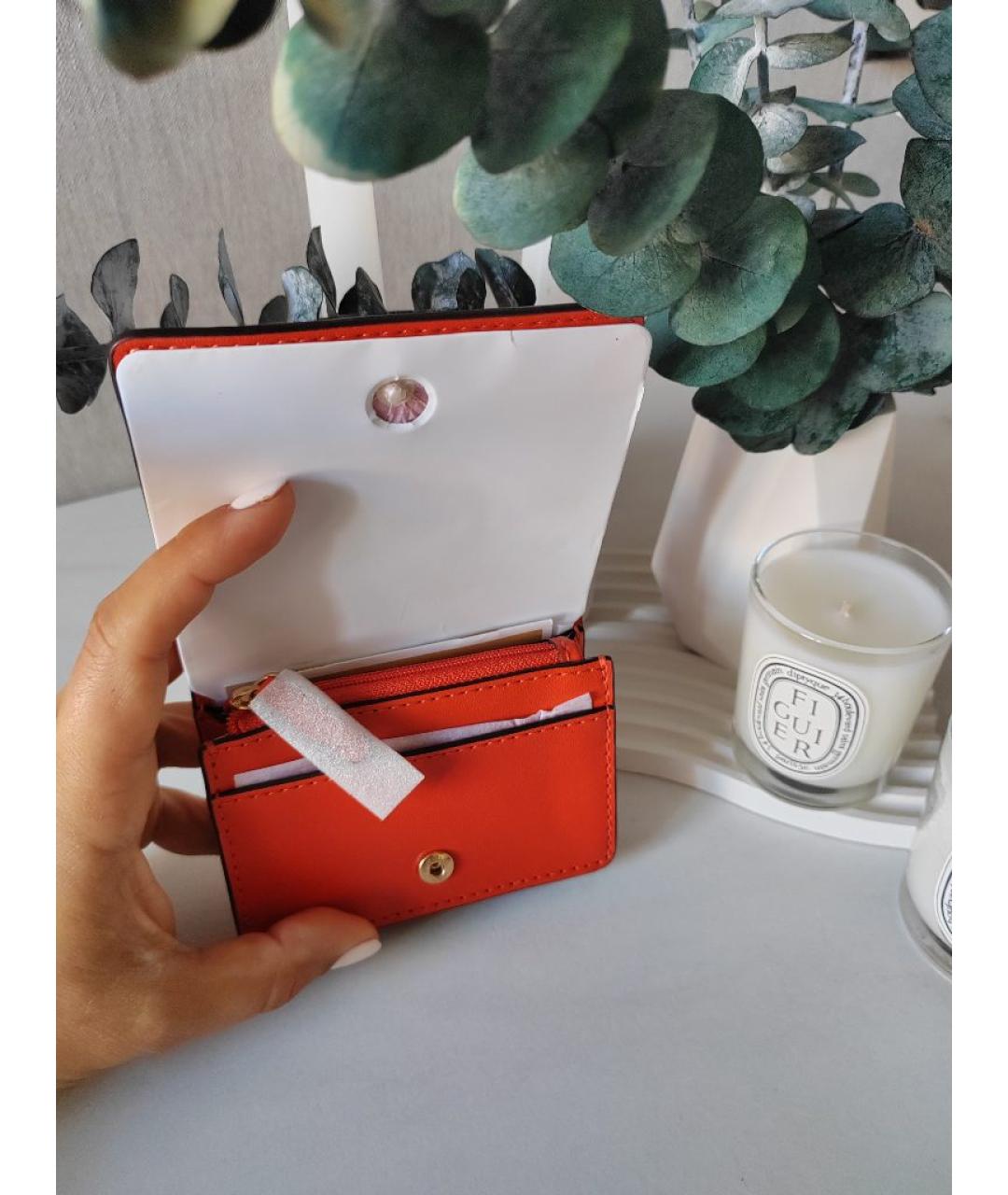 MICHAEL KORS Оранжевый кожаный кошелек, фото 7