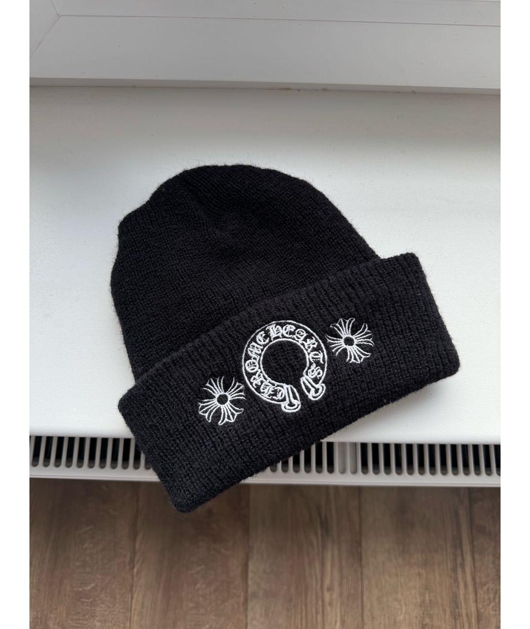 CHROME HEARTS Черная шерстяная шапка, фото 7