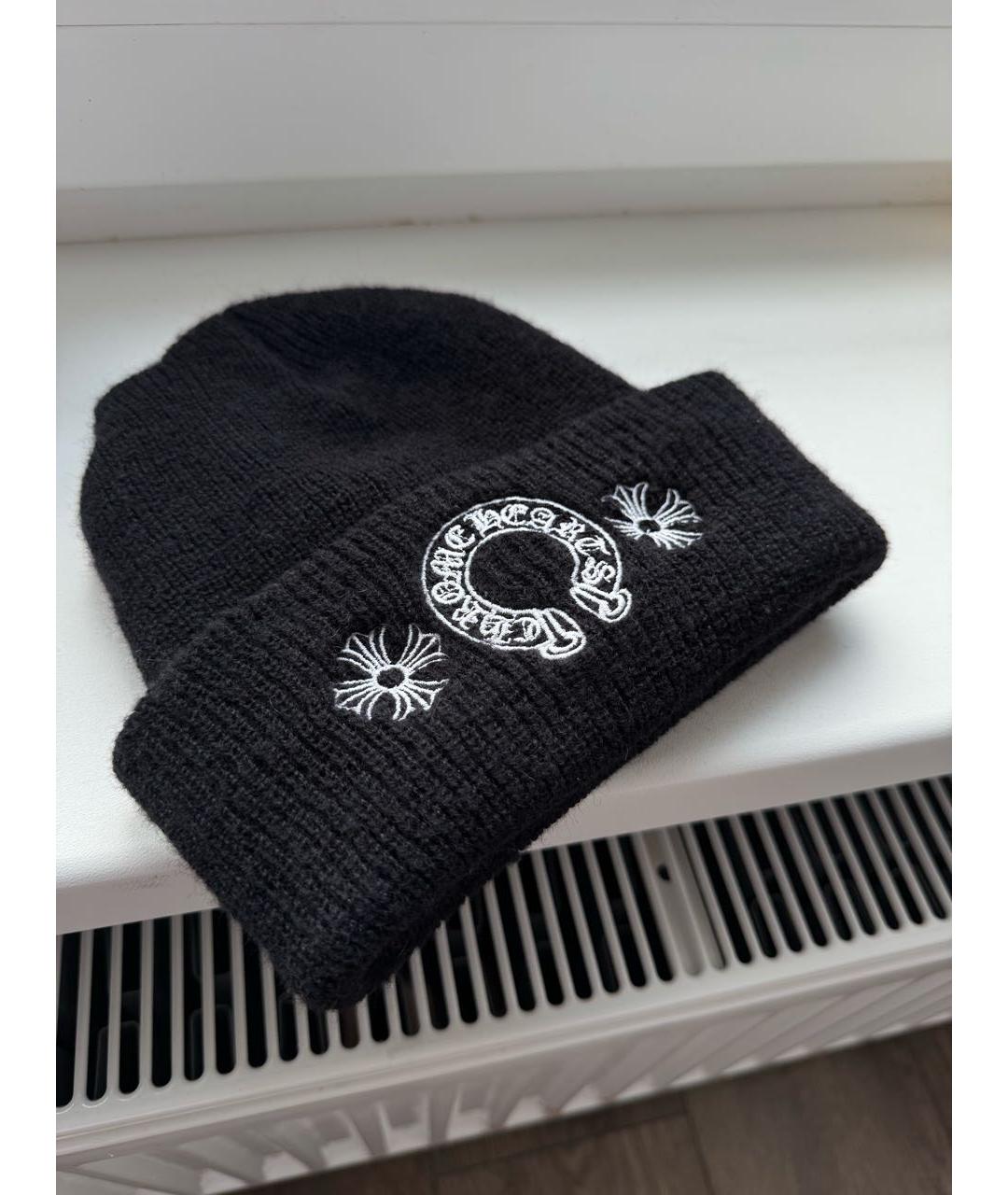CHROME HEARTS Черная шерстяная шапка, фото 2
