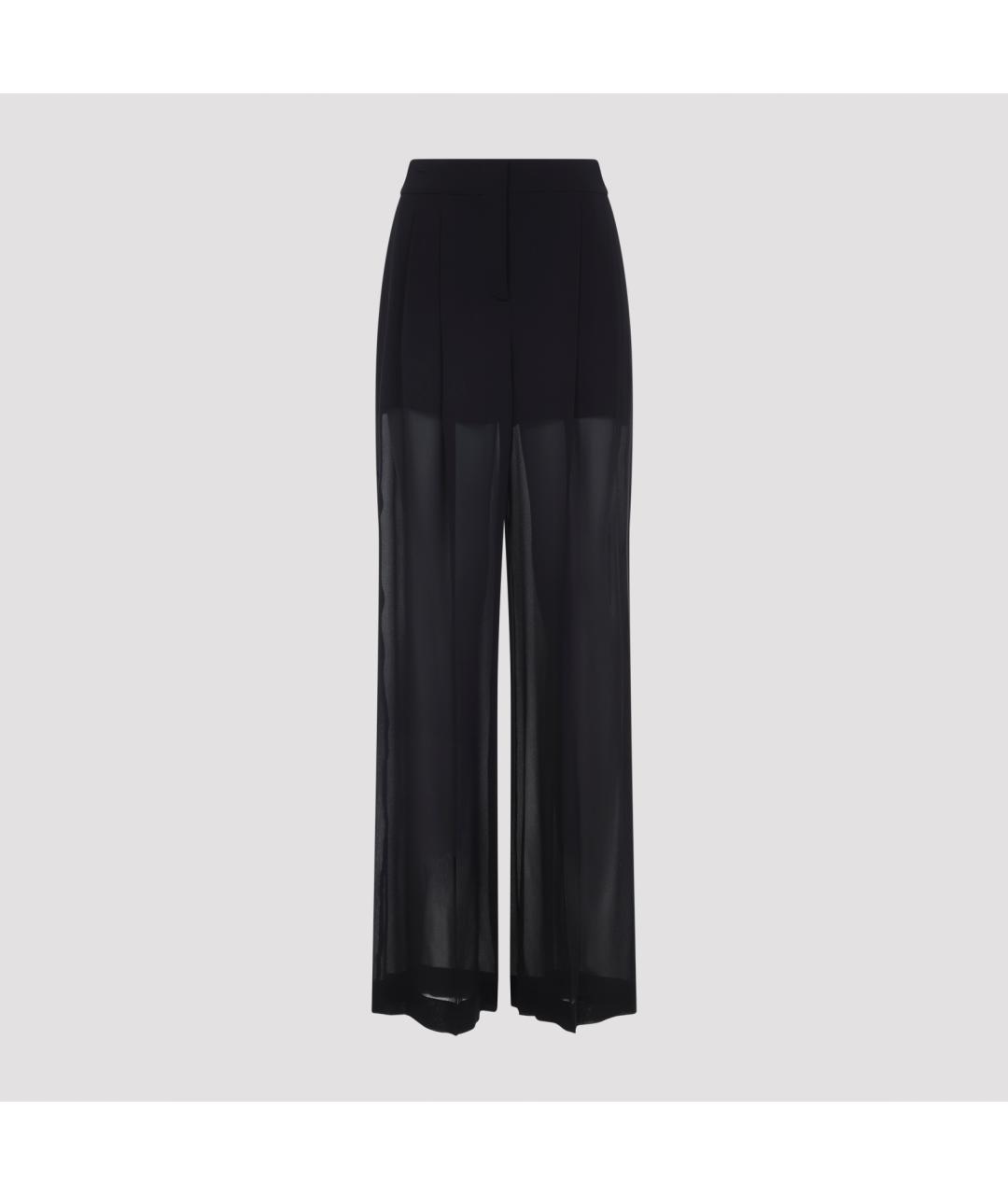 ALBERTA FERRETTI Черные шелковые прямые брюки, фото 3