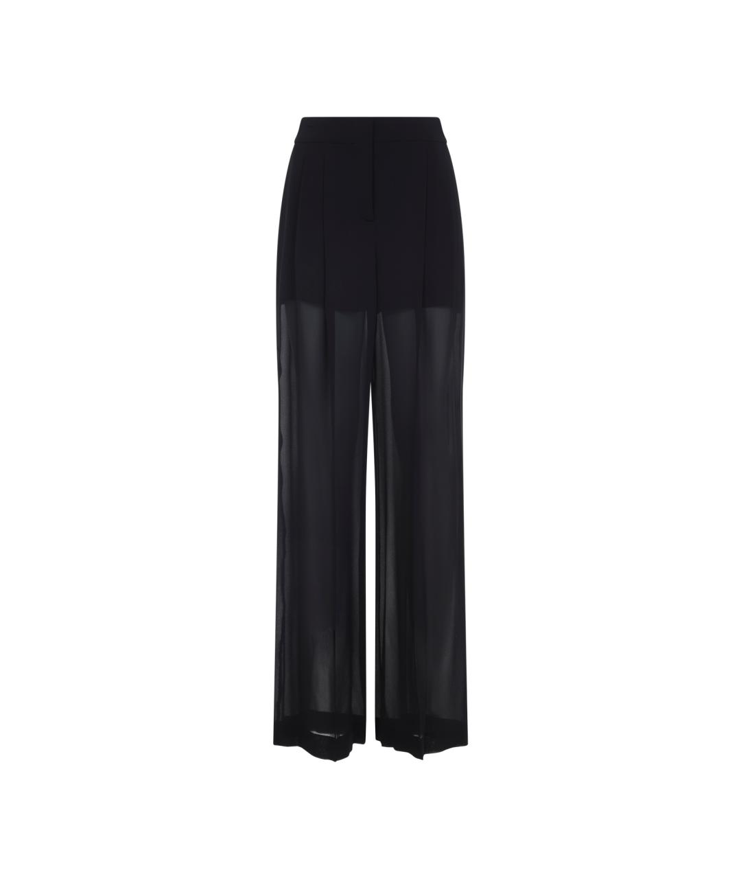 ALBERTA FERRETTI Черные шелковые прямые брюки, фото 1