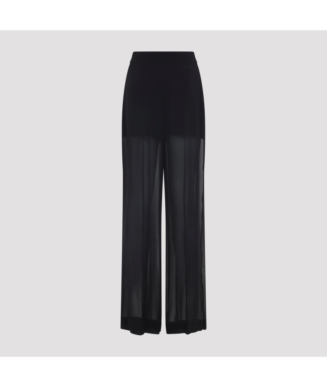 ALBERTA FERRETTI Черные шелковые прямые брюки, фото 4
