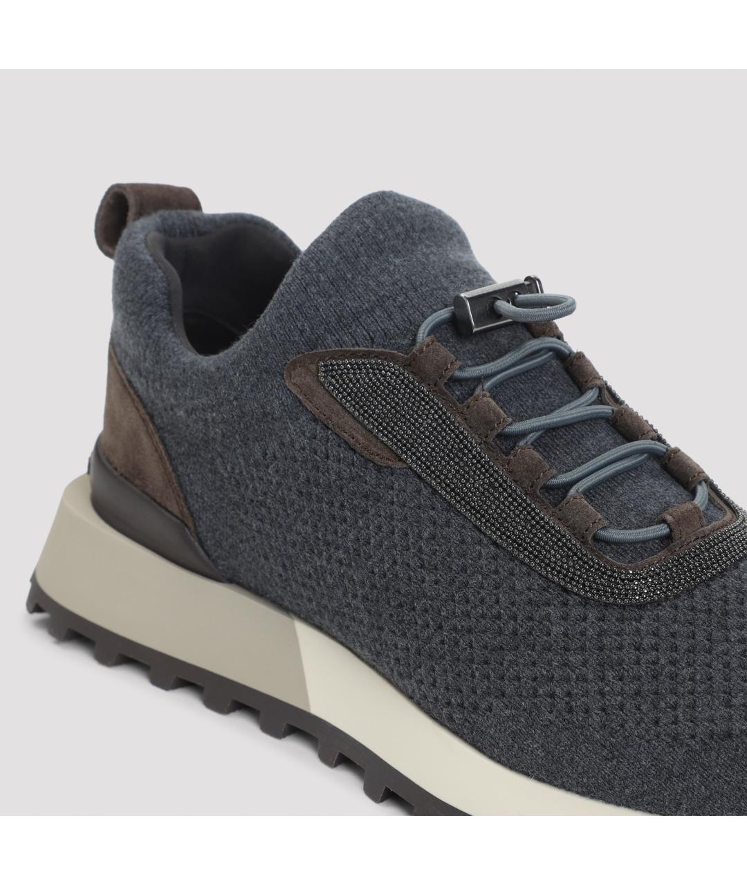 BRUNELLO CUCINELLI Серые текстильные кроссовки, фото 6