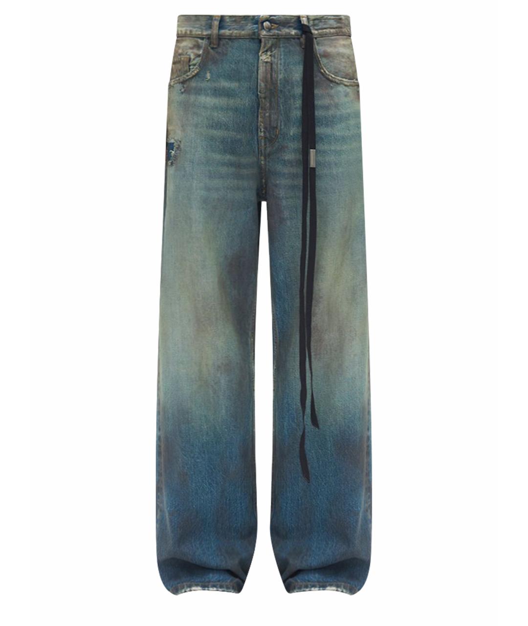 ANN DEMEULEMEESTER Синие хлопковые прямые джинсы, фото 1