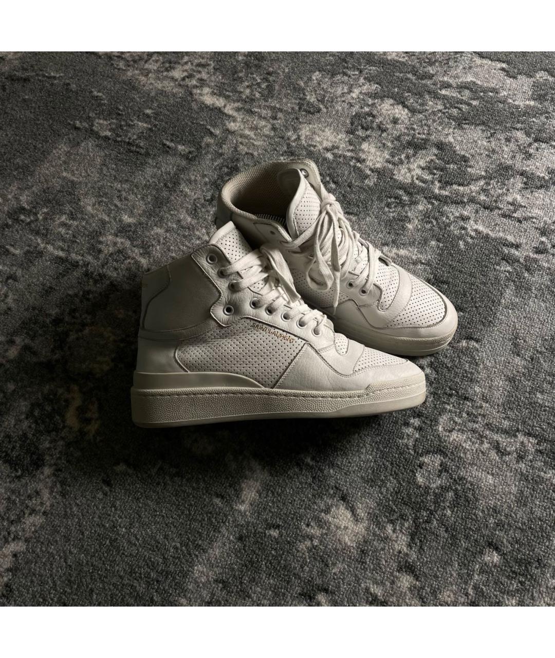 SAINT LAURENT Белые кожаные кеды, фото 8