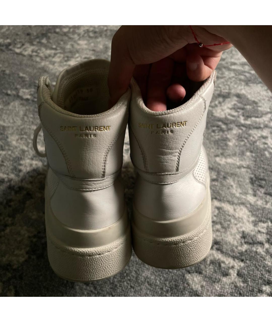 SAINT LAURENT Белые кожаные кеды, фото 4