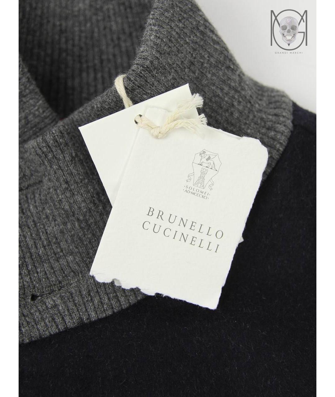 BRUNELLO CUCINELLI Темно-синяя шерстяная куртка, фото 5