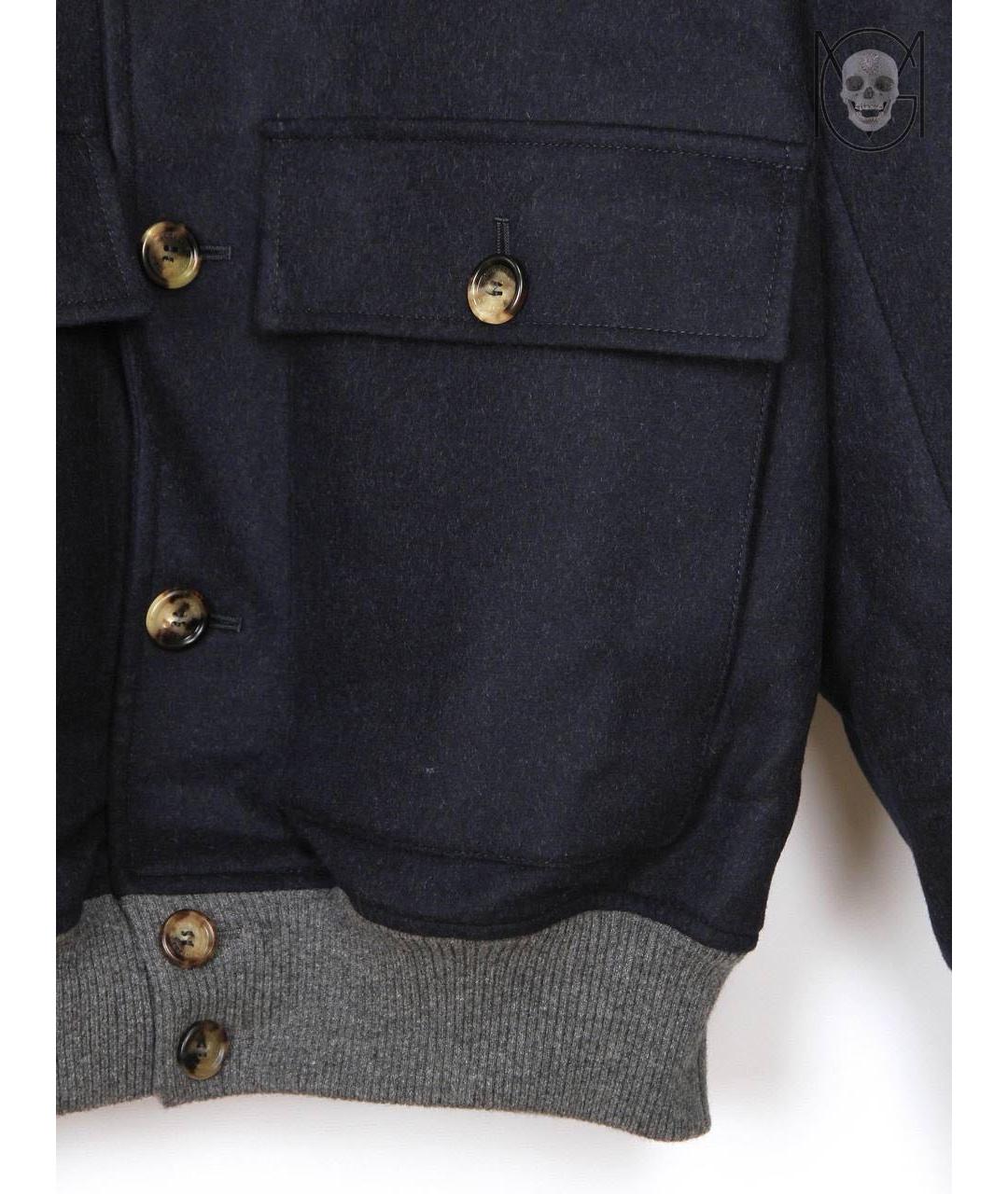 BRUNELLO CUCINELLI Темно-синяя шерстяная куртка, фото 6