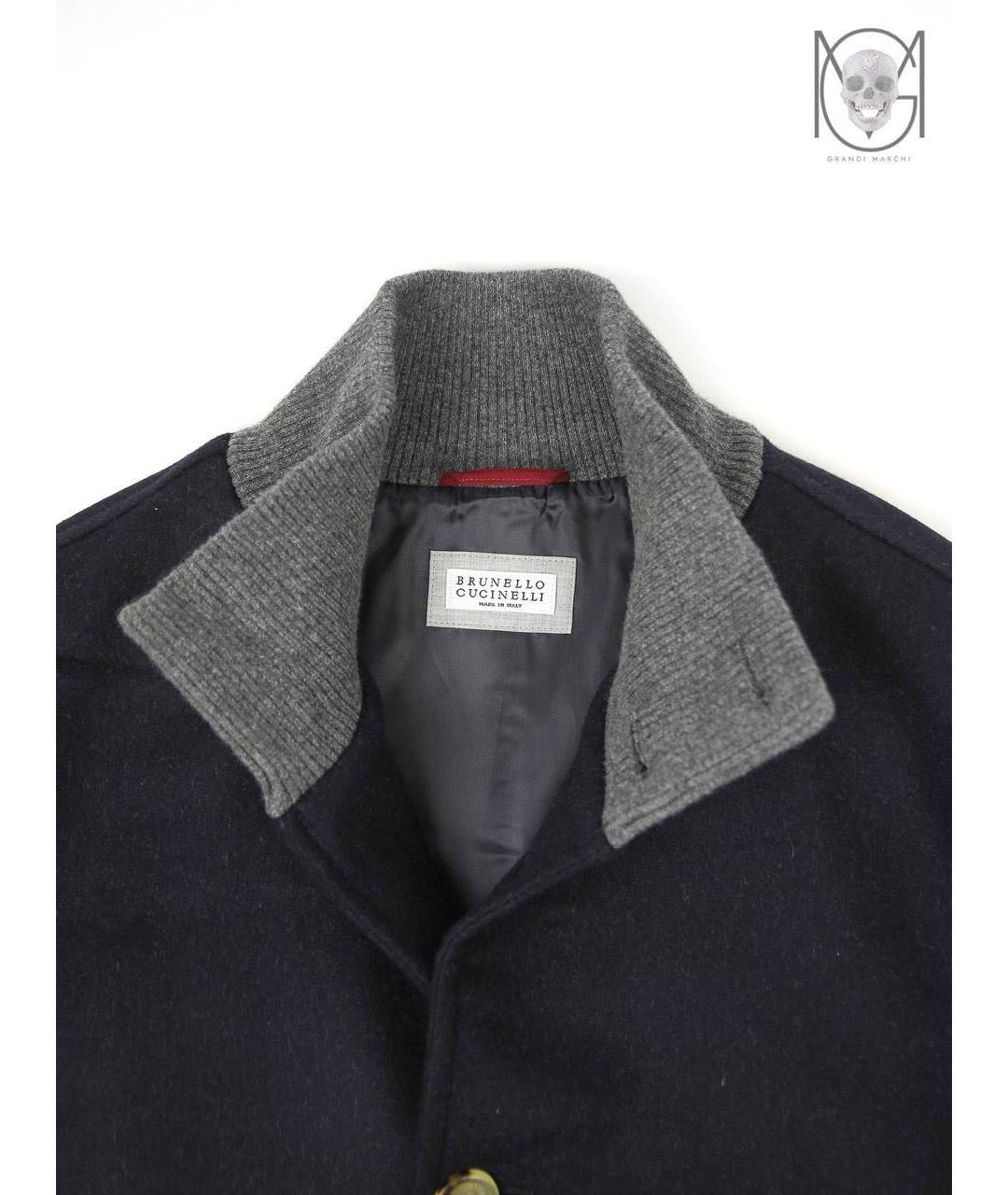 BRUNELLO CUCINELLI Темно-синяя шерстяная куртка, фото 4