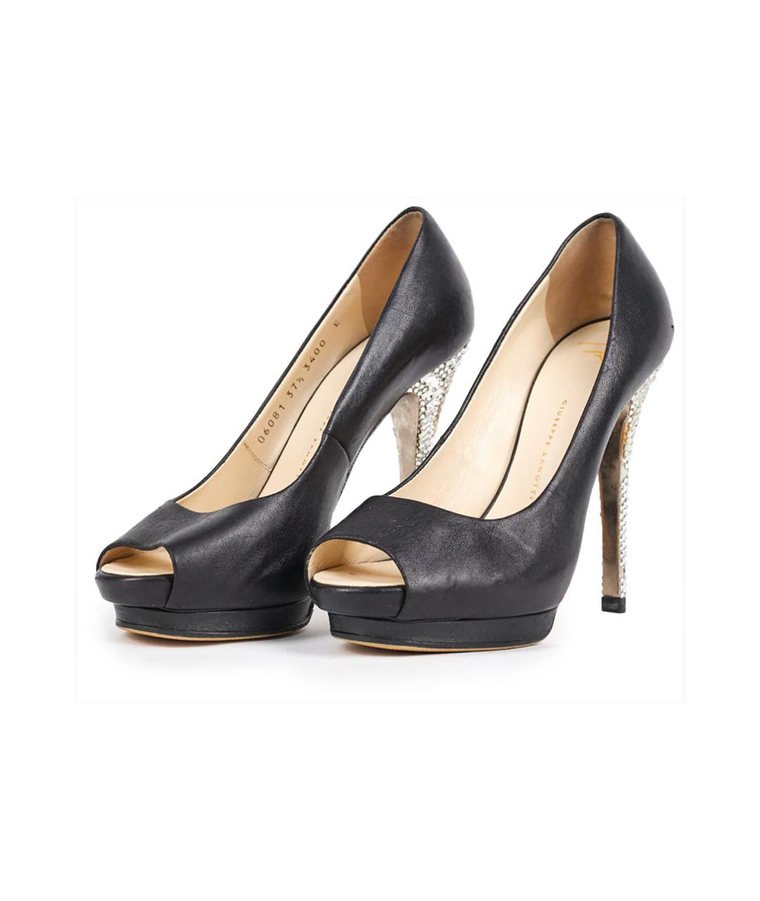GIUSEPPE ZANOTTI DESIGN Черные кожаные туфли, фото 3
