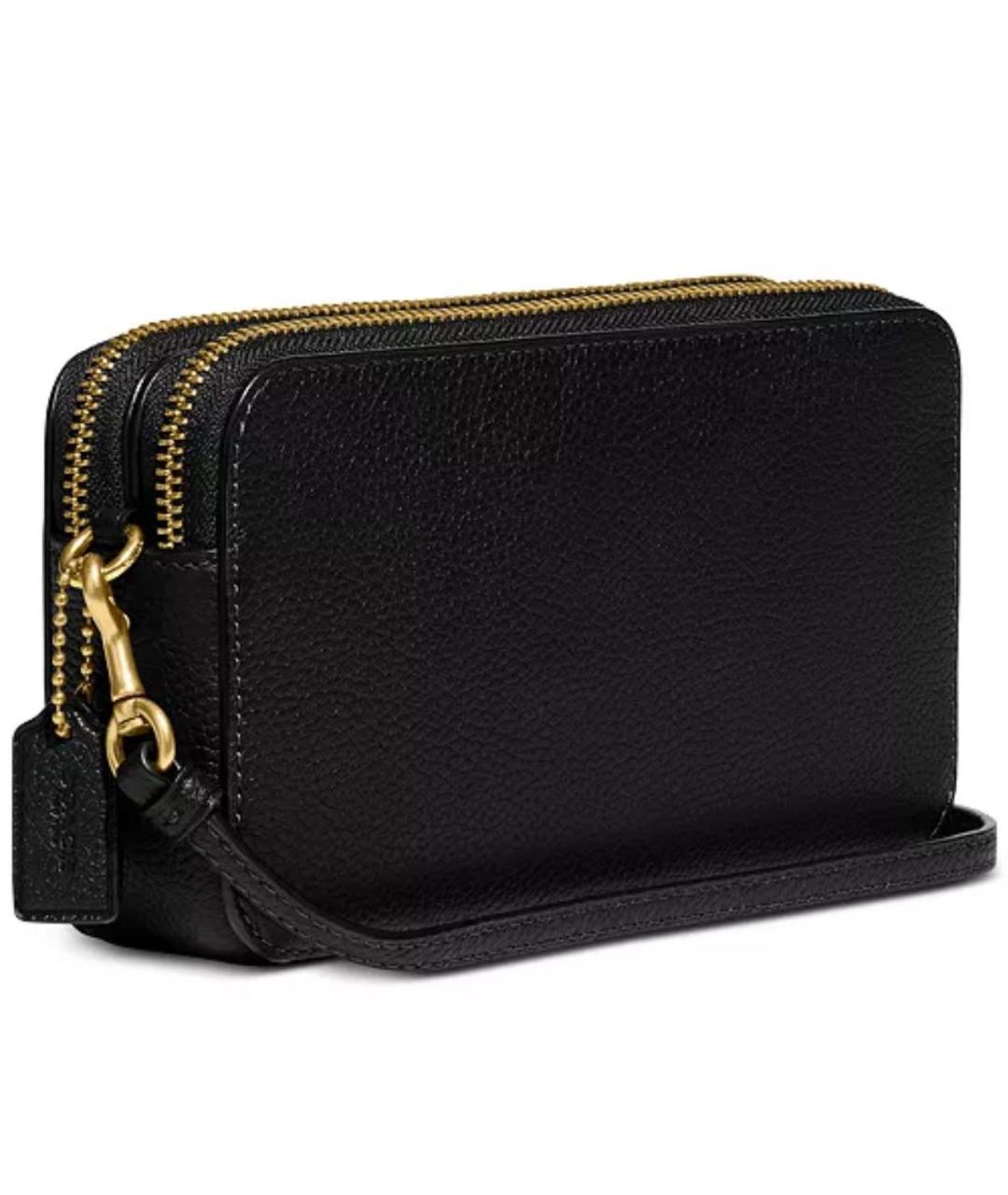 COACH Черная кожаная сумка через плечо, фото 2