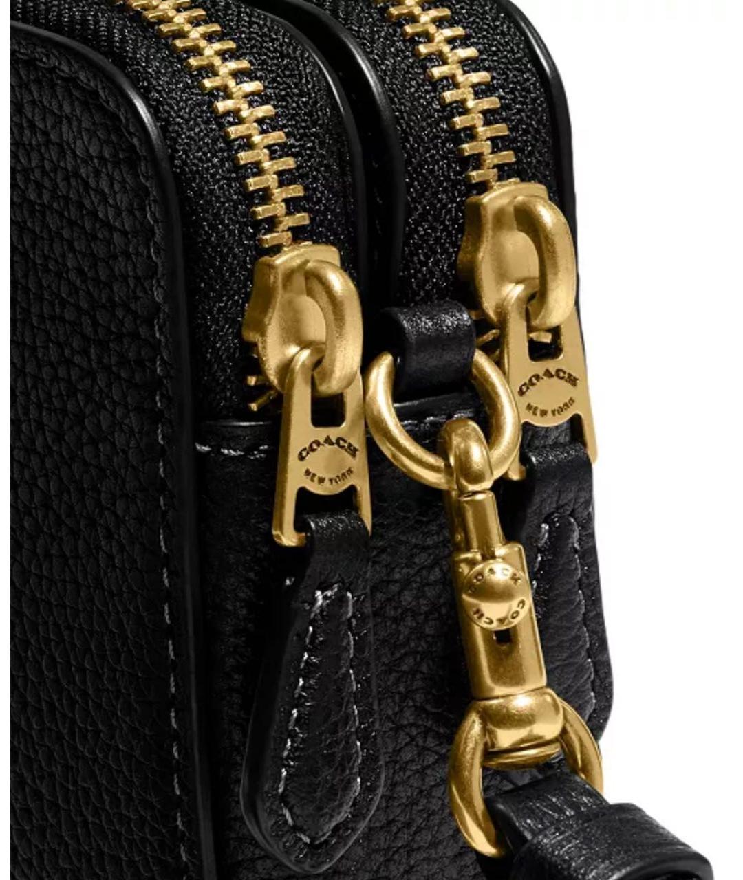 COACH Черная кожаная сумка через плечо, фото 4