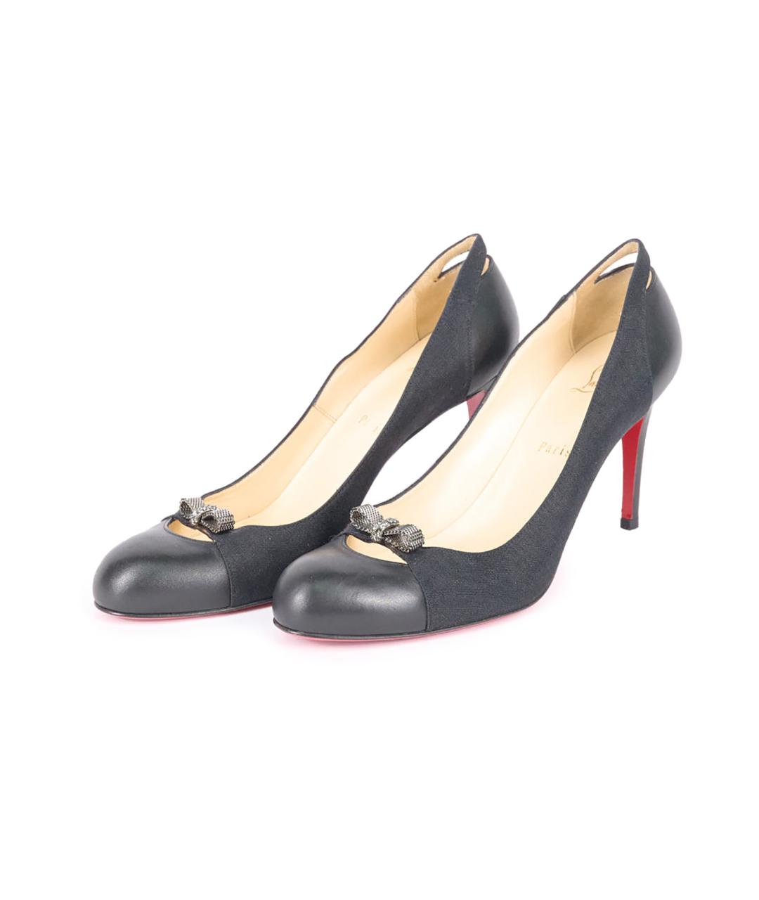 CHRISTIAN LOUBOUTIN Черные кожаные туфли, фото 3