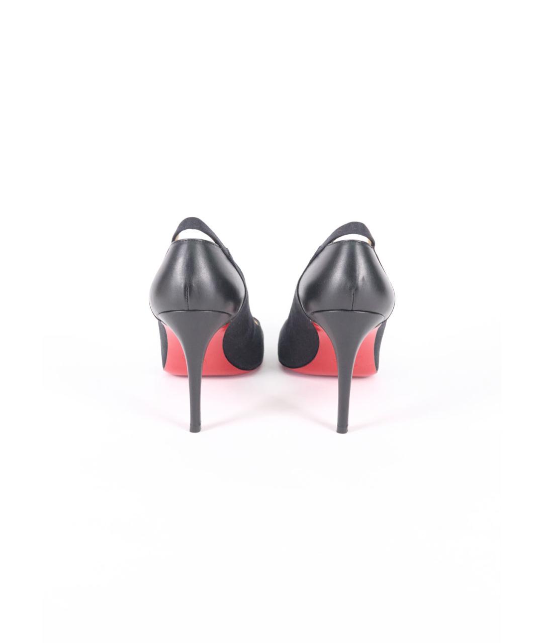 CHRISTIAN LOUBOUTIN Черные кожаные туфли, фото 4
