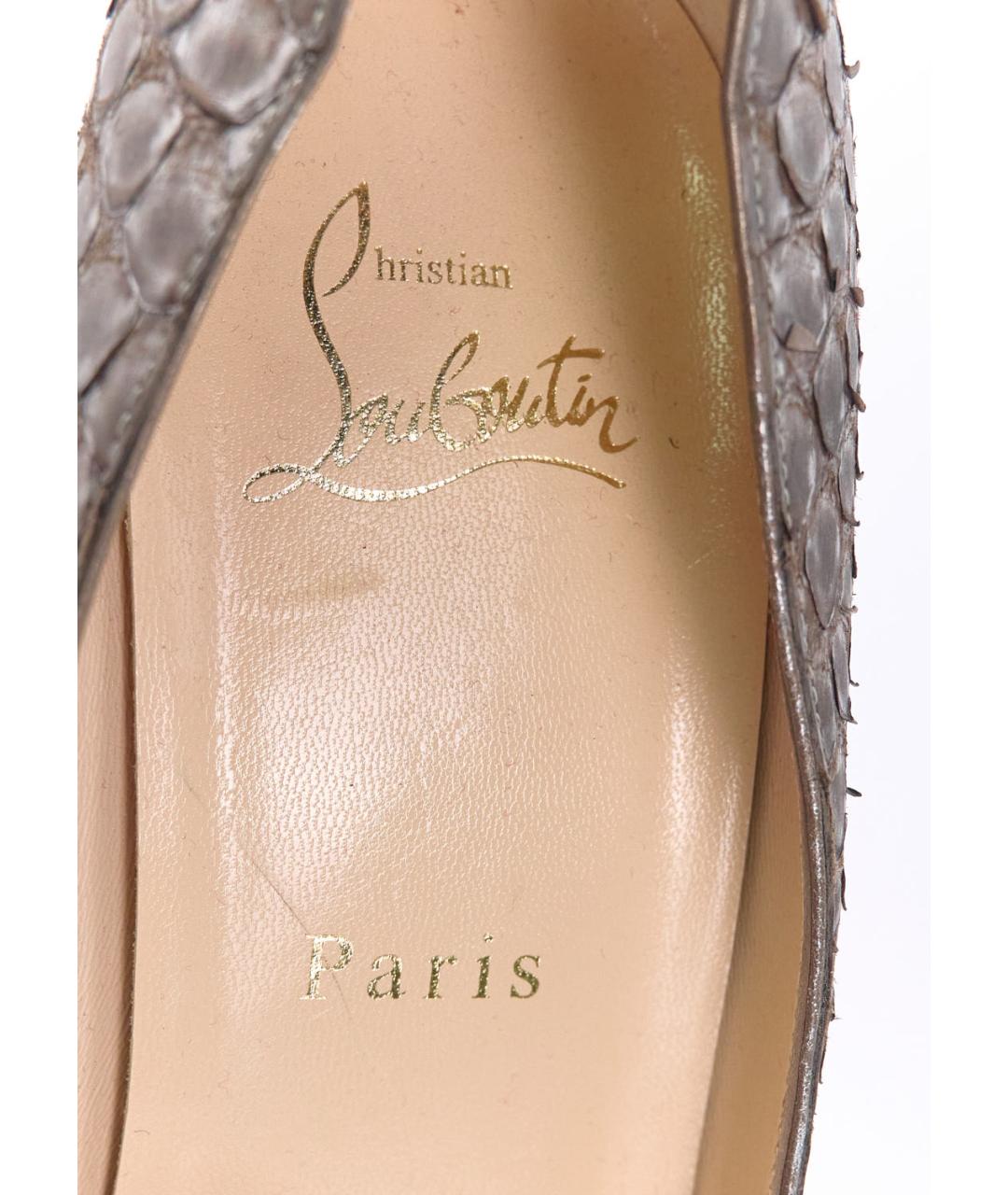 CHRISTIAN LOUBOUTIN Коричневые туфли из экзотической кожи, фото 5