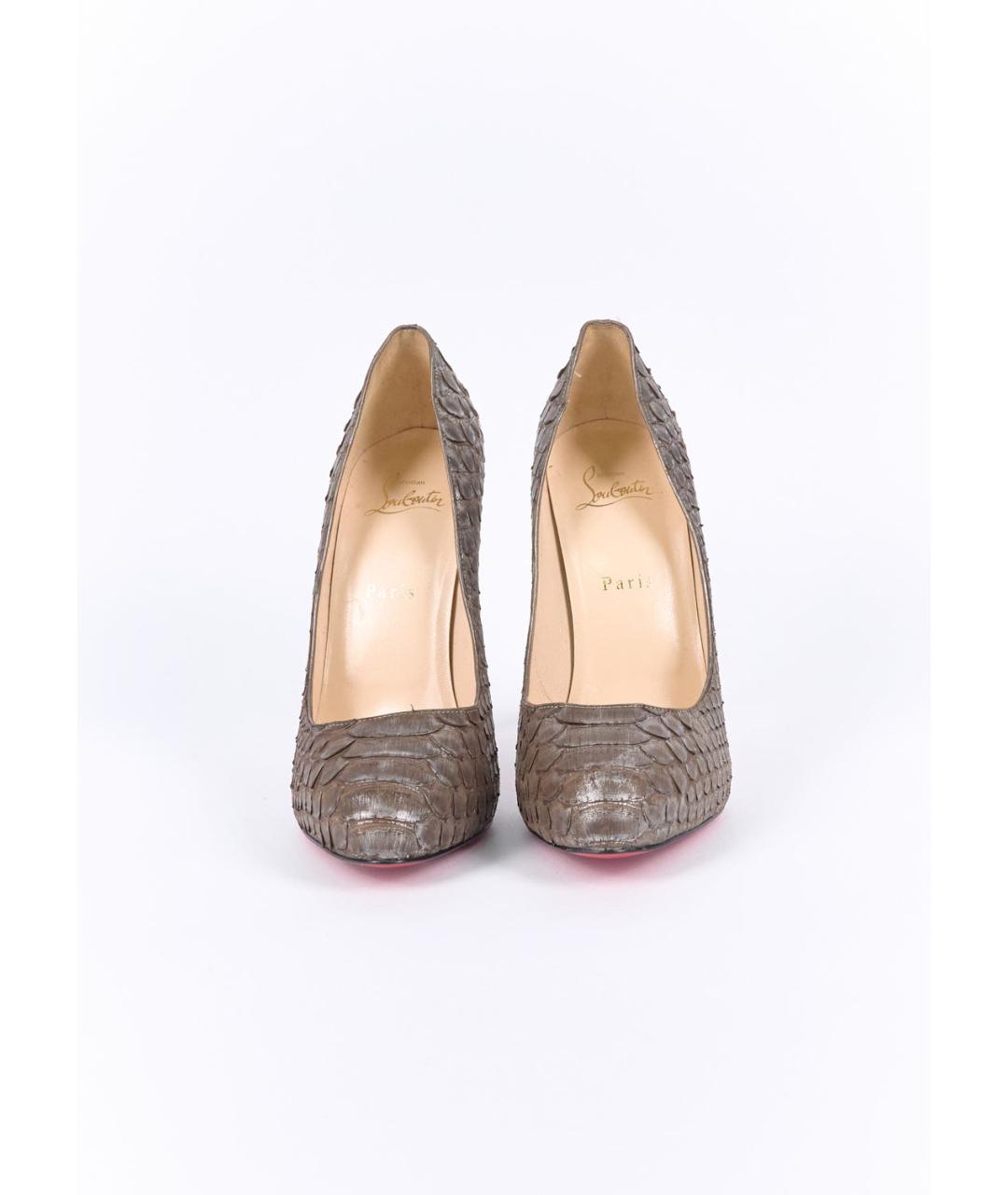 CHRISTIAN LOUBOUTIN Коричневые туфли из экзотической кожи, фото 2