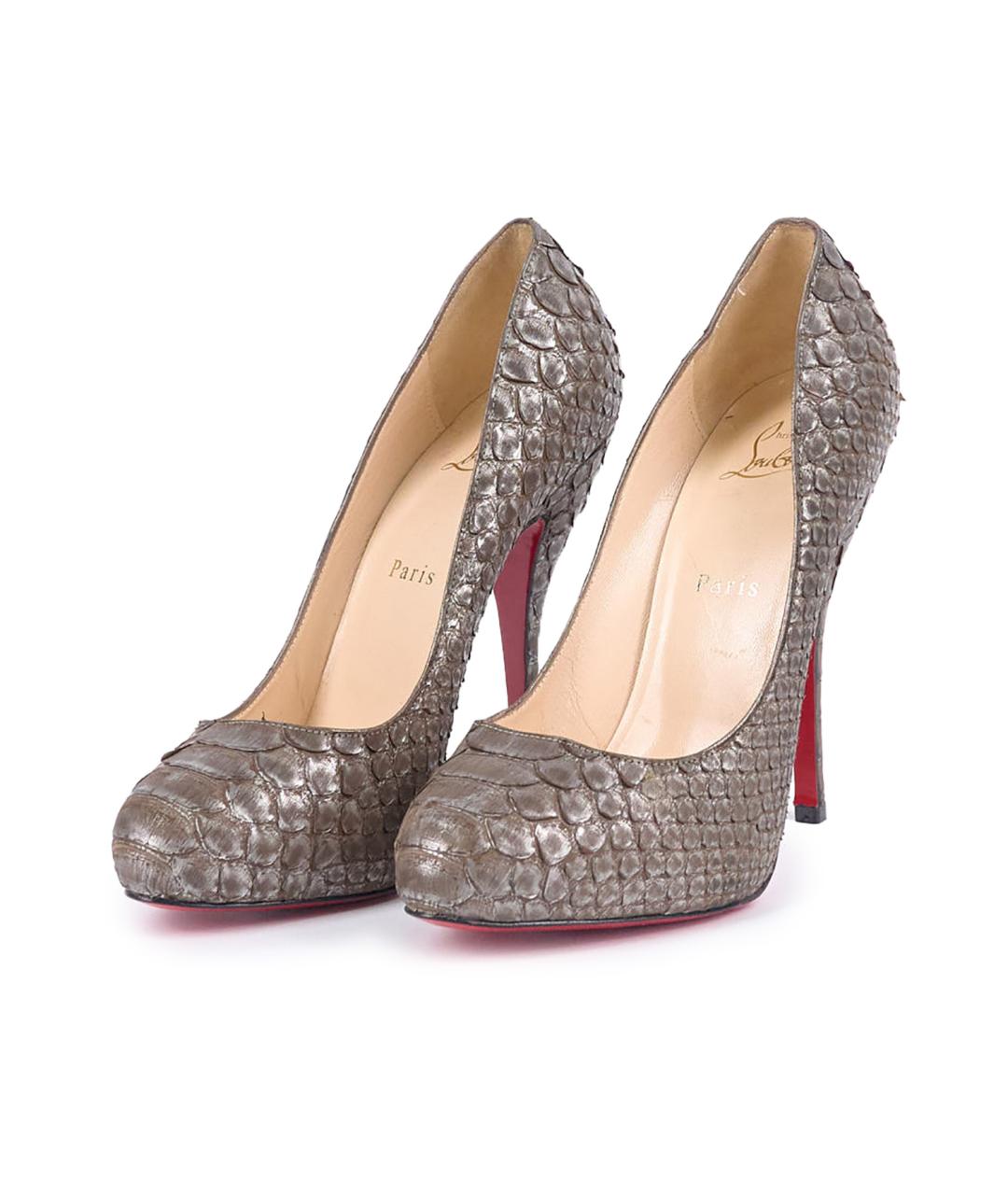 CHRISTIAN LOUBOUTIN Коричневые туфли из экзотической кожи, фото 3