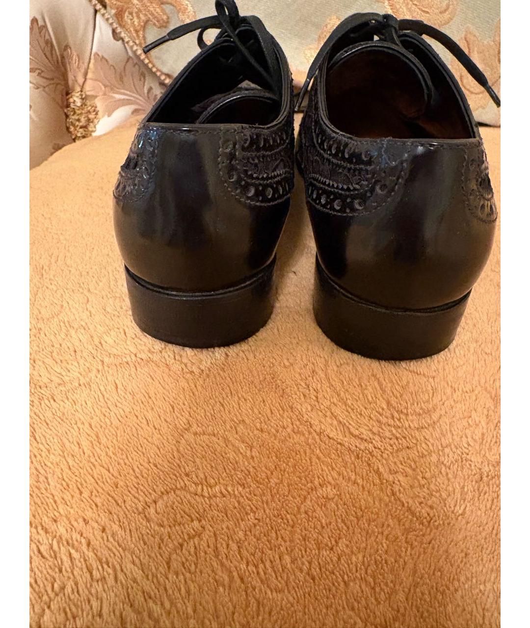 DOLCE&GABBANA Черные кожаные брогги и оксфорды, фото 4