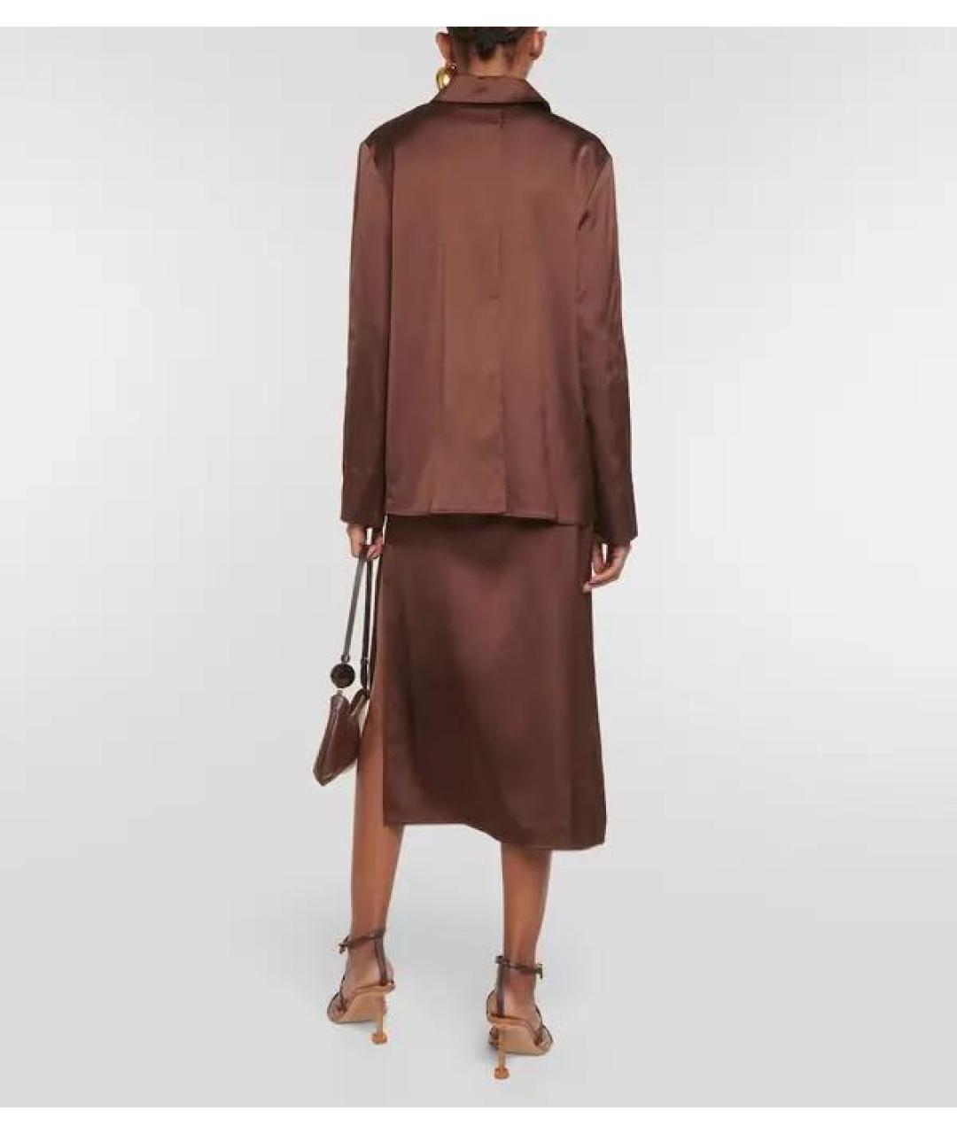 JACQUEMUS Коричневый вискозный костюм с юбками, фото 6