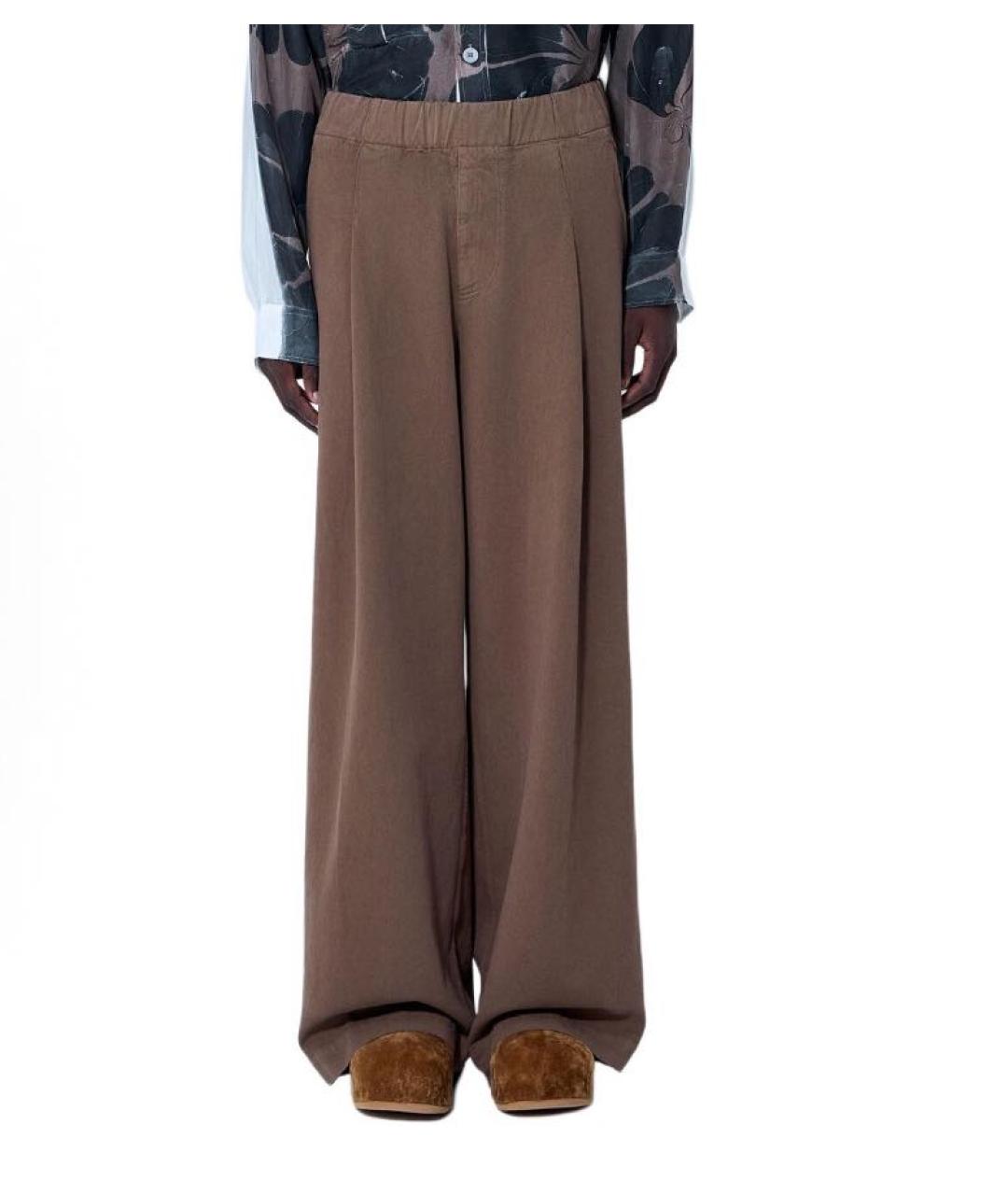 DRIES VAN NOTEN Коричневые хлопковые повседневные брюки, фото 7