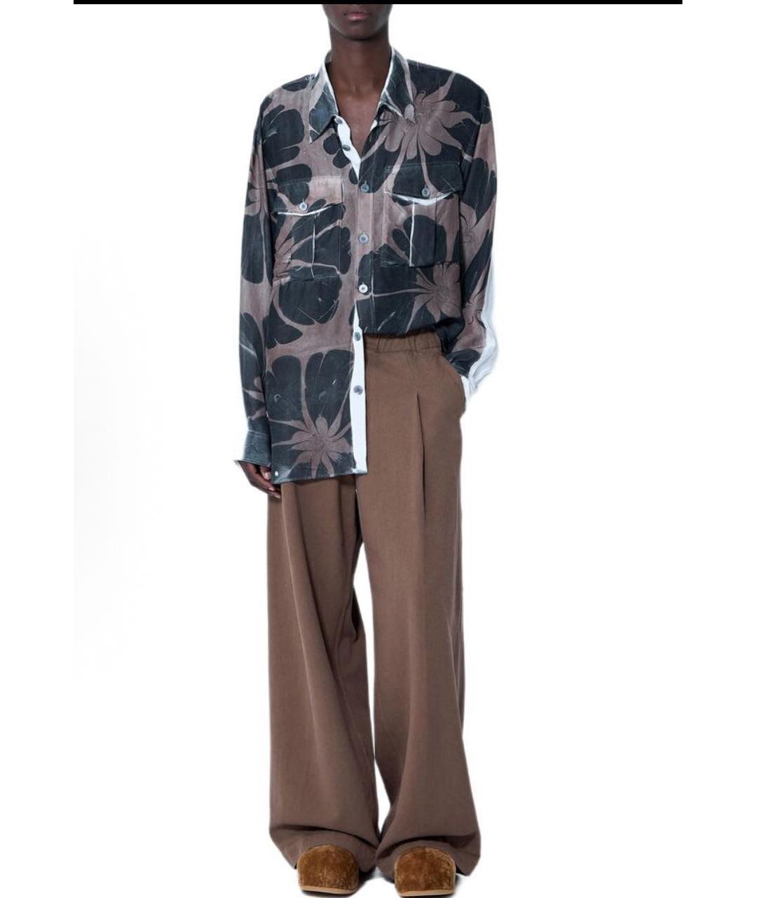 DRIES VAN NOTEN Коричневые хлопковые повседневные брюки, фото 2