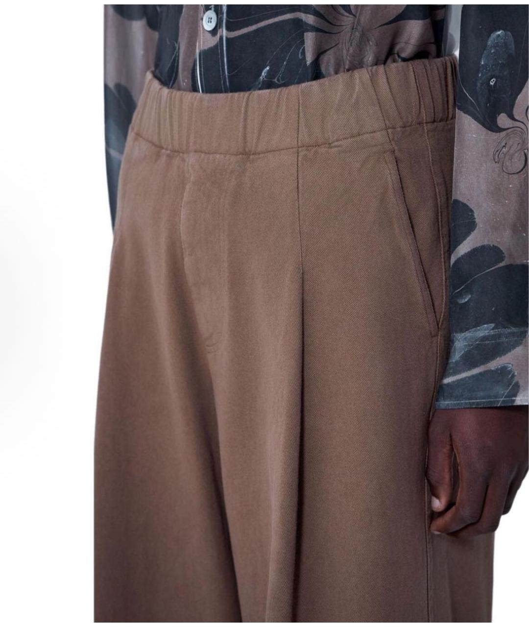 DRIES VAN NOTEN Коричневые хлопковые повседневные брюки, фото 6