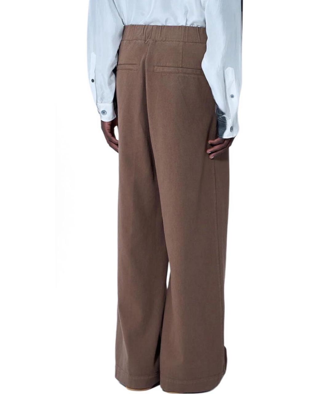 DRIES VAN NOTEN Коричневые хлопковые повседневные брюки, фото 3
